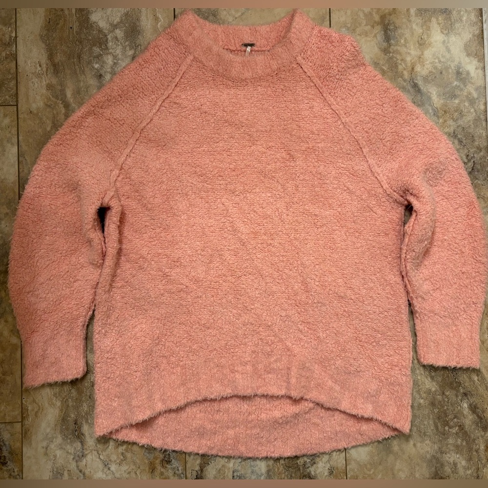 NWOT Free People Teddy Sweater Tunic In Pale Rosette Women’s Medium - Picture 7 of 12